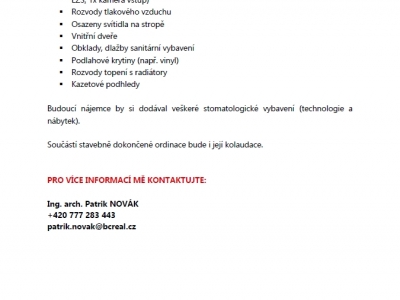 Pronájem nové stomatologické ordinace v Plzni